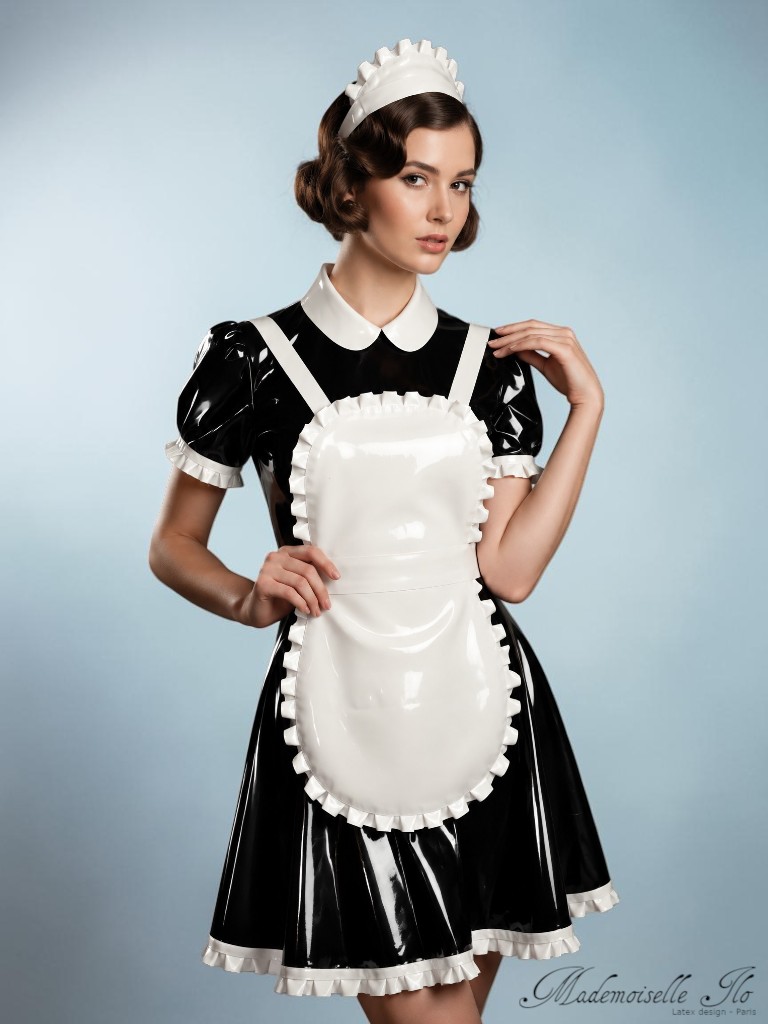 Celestine latex dress with Maid accessories